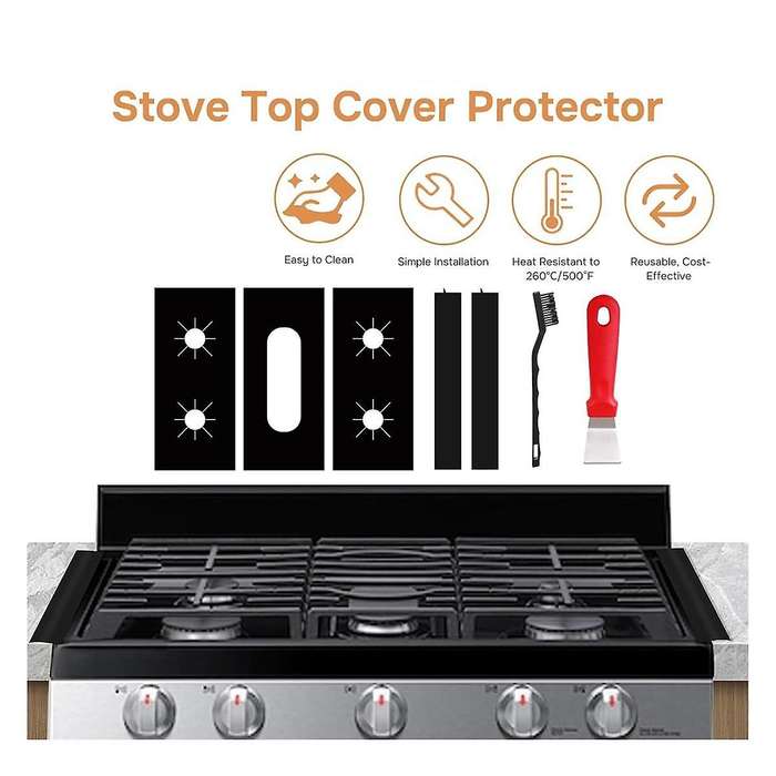 Guards for Gas Covers Protector 0.3mm,gas Stove Burner Covers 3 Stove Mat Protector with 2 Stove Spa