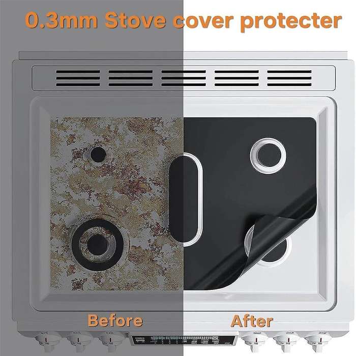 Guards for Gas Covers Protector 0.3mm,gas Stove Burner Covers 3 Stove Mat Protector with 2 Stove Spa