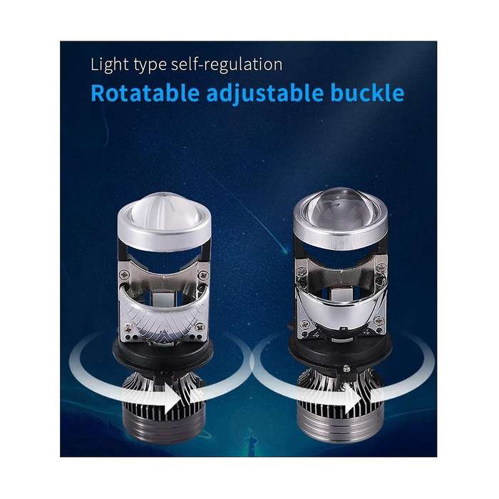 -h4--90w Led Double Light Lens Car Light Bulb