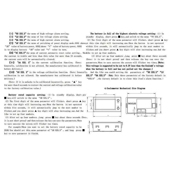 Hall Coulomb Meter Voltage Current Power Electric Energy Battery Capacity 12V 24V 36V 48V Bluetooth