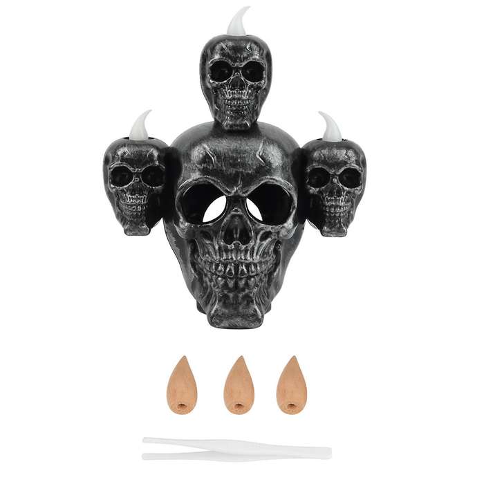 Halloween Horror Skull Head Light Pumpkin Lamp Electronic Candle Light Haunted House Decorations Hom