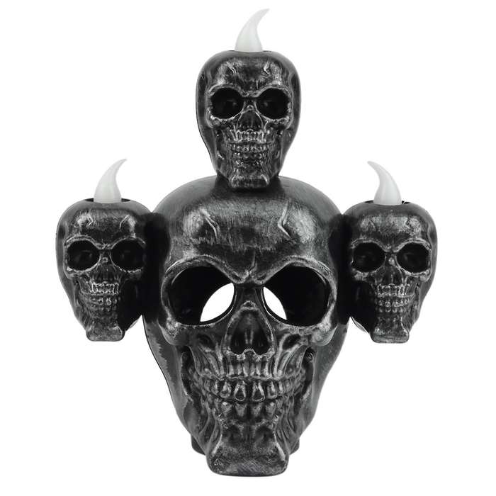 Halloween Horror Skull Head Light Pumpkin Lamp Electronic Candle Light Haunted House Decorations Hom