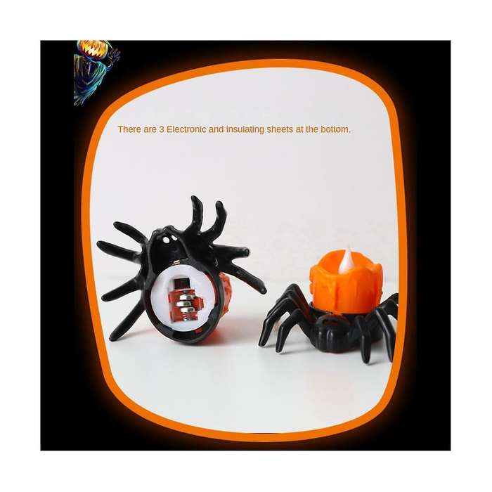 Halloween Spider Led Candle Light Pumpkin Lamp for Halloween Party Home Ornaments Haunted House Horr