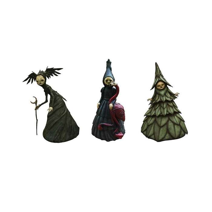 Halloween Witch Minifigure Statue Resin Creepy Witch Sculptures Garden Decoration for Home Desktop G