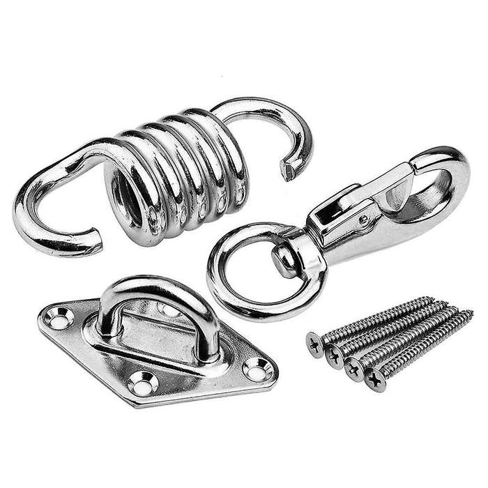 Hammock Hanging Kit with Spring + Hooks + Ceiling Mount Load 600 Lb for Punching Bag Hammock Swing C
