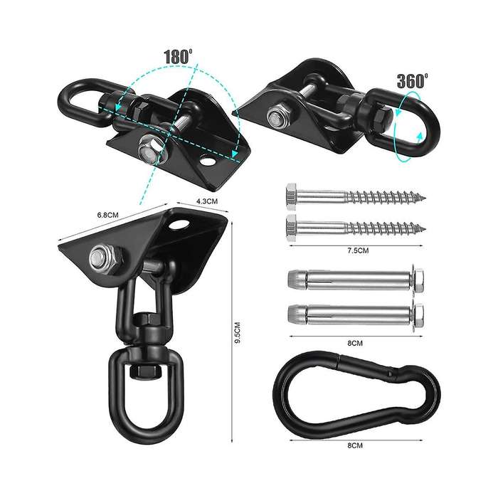 Hammock Hanging Kit,heavy Duty Hanging Chair 360 Rotate Hanging Swing Hooks for Yoga ,chair ,tree