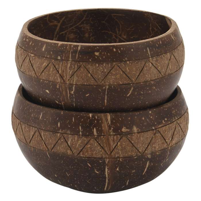 Handcarved Coconut Bowl, Organic Salad Smoothie Buddha Acai Bowl for Kitchen, Dining and Decoratio