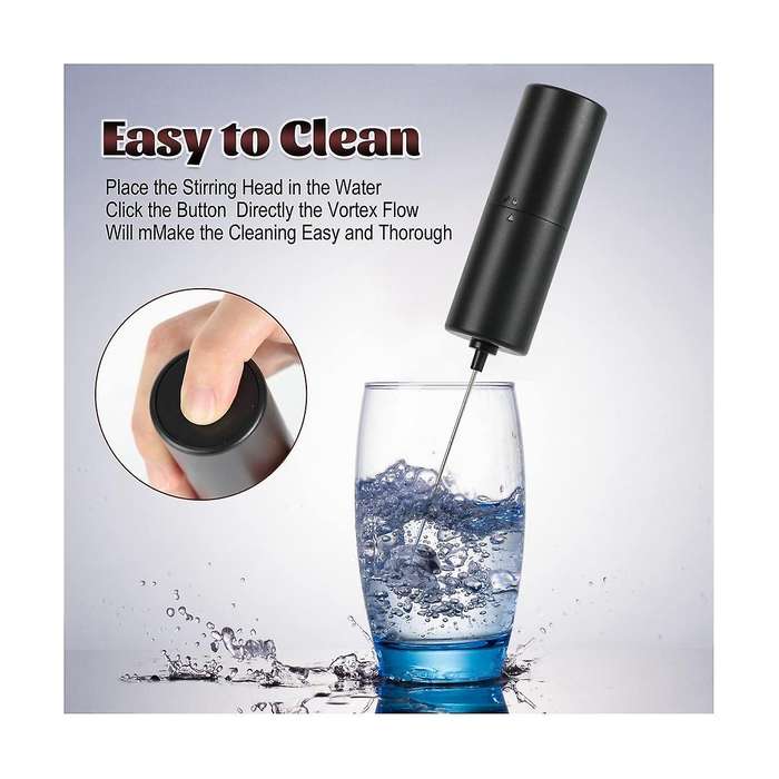 Handheld Black, Battery Operated Beverage Mixer, Mini Coffee Mixer for Latte, Cappuccino, Matcha
