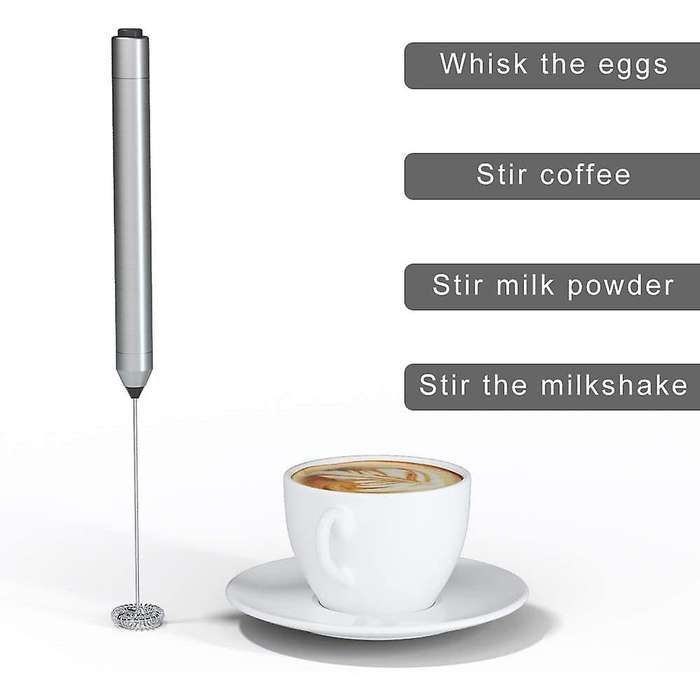 Handheld Battery Operated Mini Mixer Electric Foam Maker for Coffee Stainless Steel Milk Foamer Fo