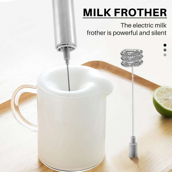 Handheld Three-layer Of Whisk- Battery Operated Electric Foam Maker for Coffee, Latte, Hot Chocola