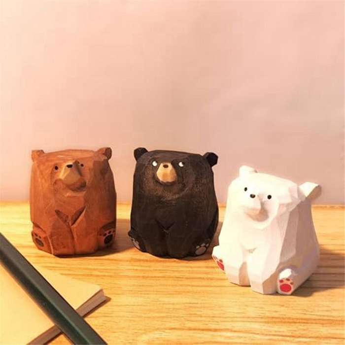 Handmade Cute Bear Decoration Desk Statue Cute Home Decor, Gifts for Teachers, Colleagues and Friend