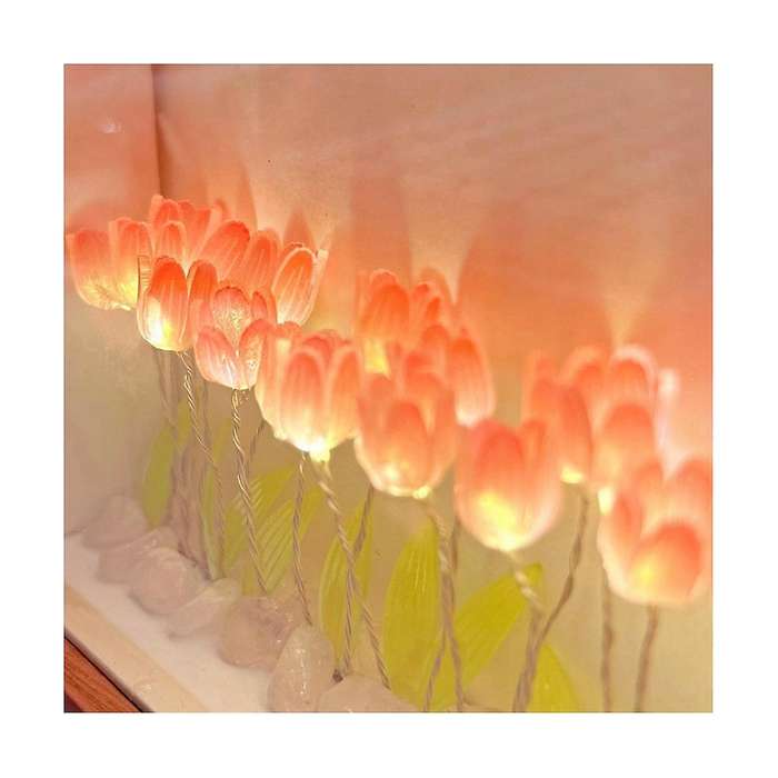 Handmade Artificial Preserved Flower Small Night Light Diy Material Birthday Gift