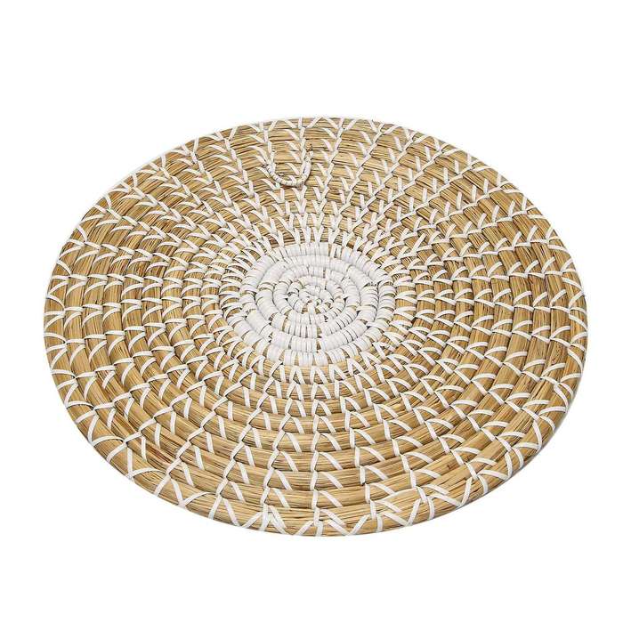 Handmade Hanging Wall Basket Decor( 3)round Woven Basket , Decor Trays for Bedroom,kitchen,living R