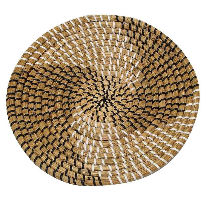 Handmade Hanging Wall Basket Decor( 3)round Woven Basket , Decor Trays for Bedroom,kitchen,living R