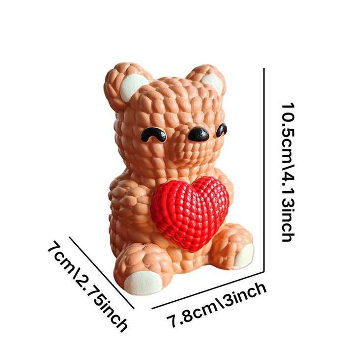Handmade Small Wooden Bear Ornaments - Cute Miniature Animals for Home Decor