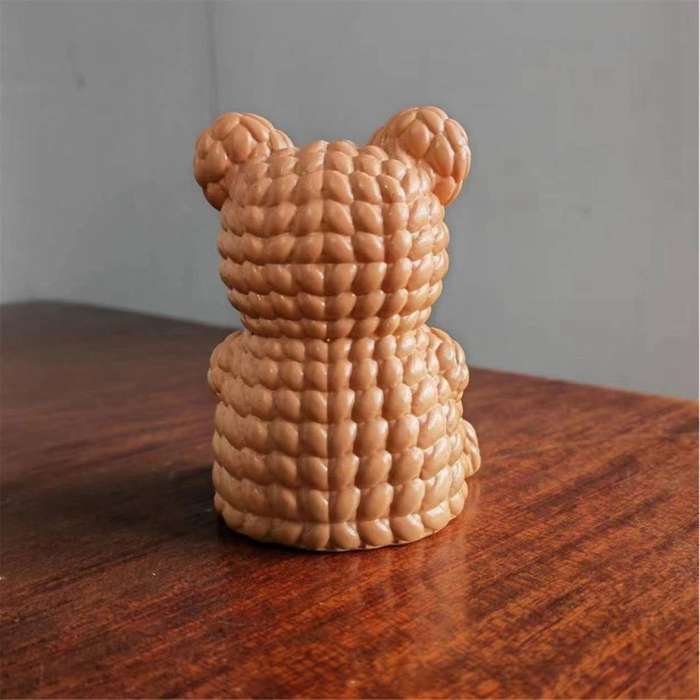 Handmade Small Wooden Bear Ornaments - Cute Miniature Animals for Home Decor