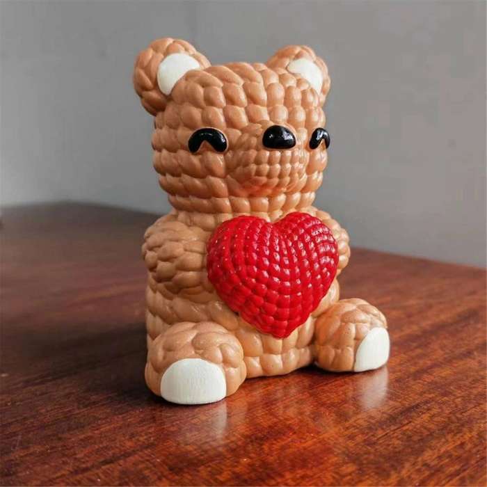 Handmade Small Wooden Bear Ornaments - Cute Miniature Animals for Home Decor