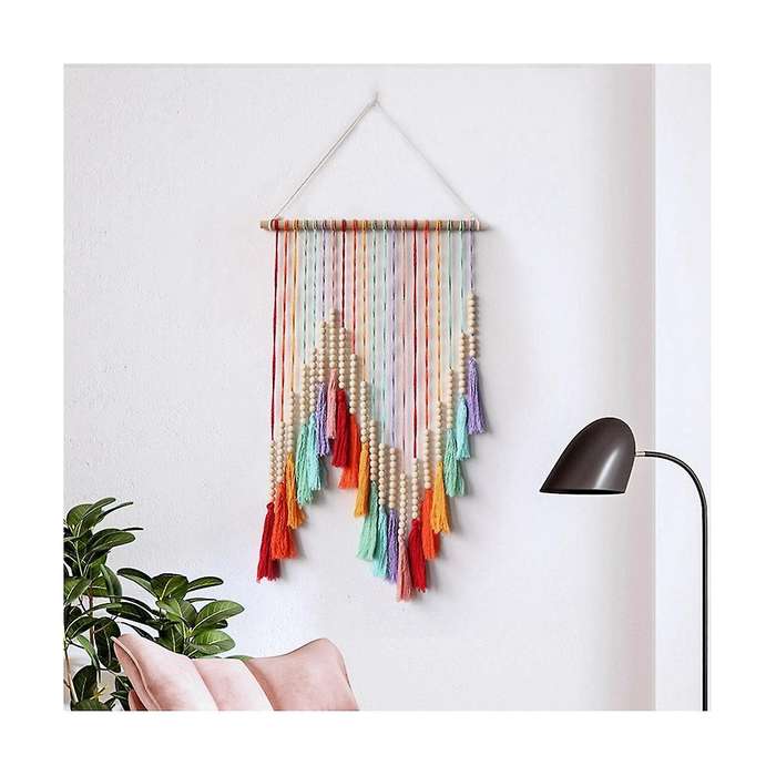 Hand-woven Color Macrame Wall Hanging Ornament Bohemian Craft Decoration Gorgeous Tapestry for Home