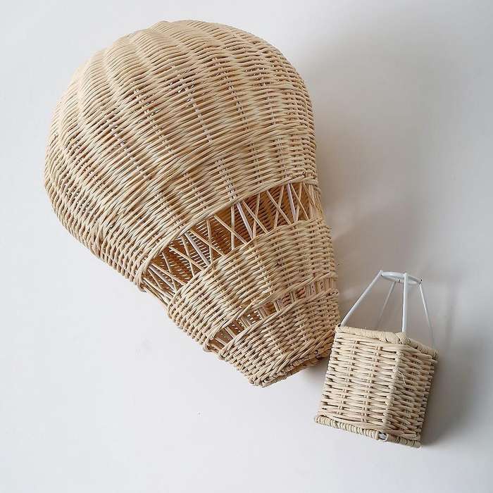 Hand-Woven Rattan Hot Balloon Children's Room Wall Decoration Bohemian Nursery Decoration Photo Pro