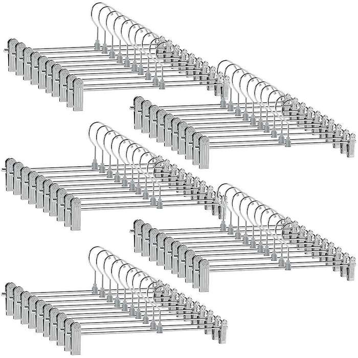 Hangers,Skirt Hangers with Clips Space Saving,Adjustable Clips Hangers Clothes Hangers for Pants 50