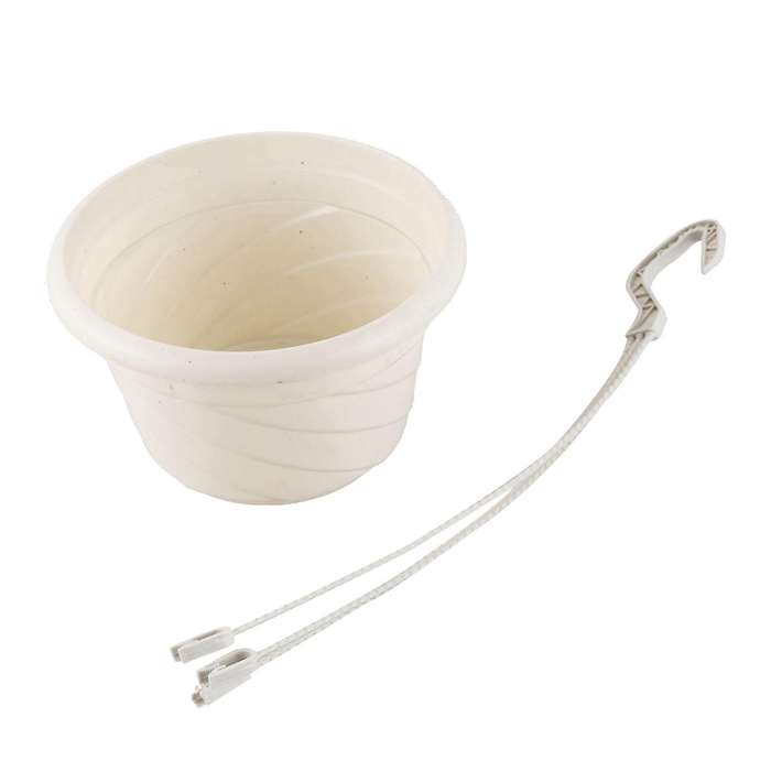 Hanging Flower Plant Pot Chain Basket Planter Holder Home Garden Balcony Decoration White
