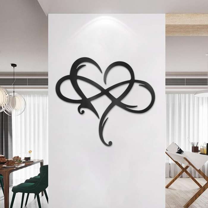 Hanging Love Heart Metal Wall Art Home Decor Heart Wall Sign Sculpture Wedding Decor - L