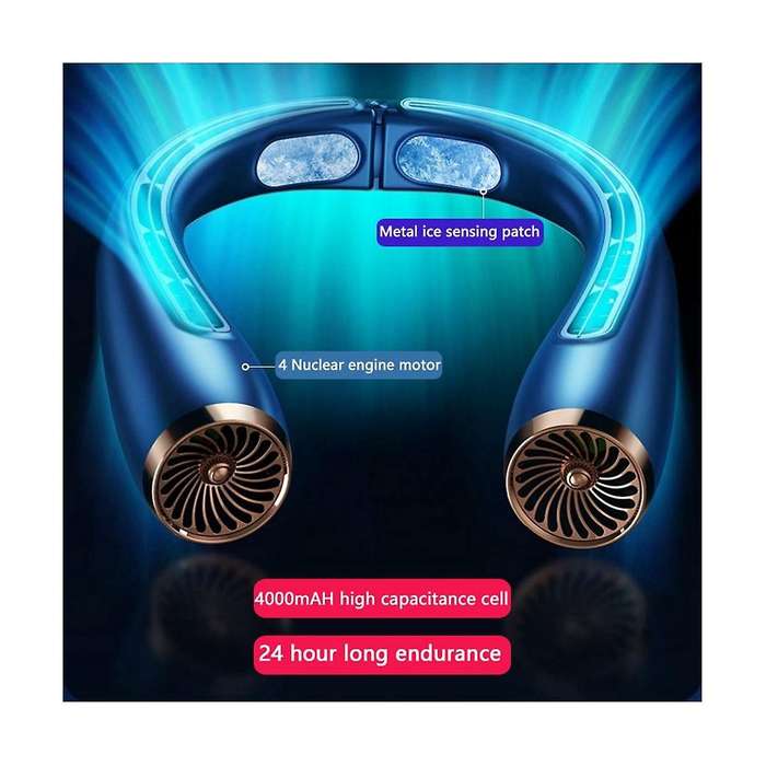 Hanging Neck Fan Rechargeable Usb Portable Turbo Leafless Cooling Lazy Hanging Neck Fan