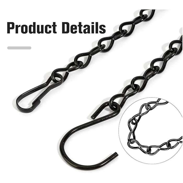 Hanging Plant Chain, Black Chain for Hanging Bird Feeders Lanterns Baskets Billboards Wind Chimes Or