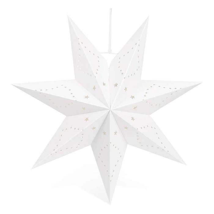 Hanging Paper 7 Pointed Star Lantern, Christmas Hanging Star Decorations for Christmas Wedding Birth