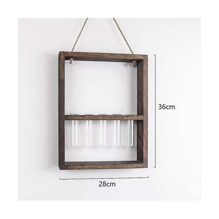 Hanging Plants Test Tube Flower Bud Glass Terrarium Wooden Frame Garden Wedding Decoration