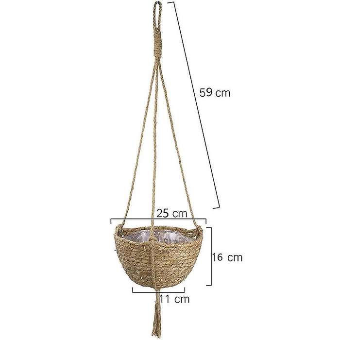 Hanging Rattan Basket Planter Indoor Outdoor Hanging Rope Flower Plant Pot Basket Decorative,Hanging