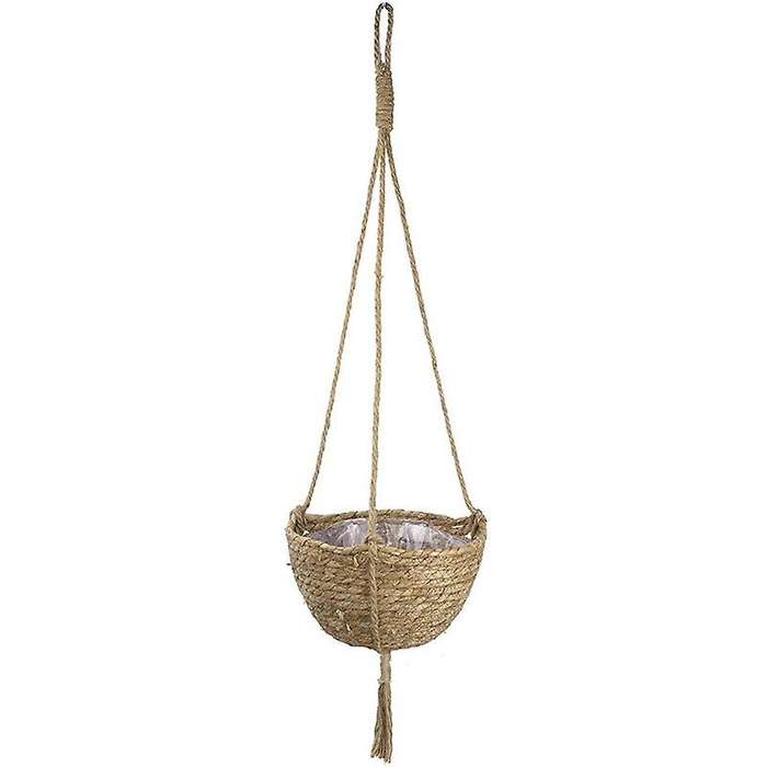 Hanging Rattan Basket Planter Indoor Outdoor Hanging Rope Flower Plant Pot Basket Decorative,Hanging