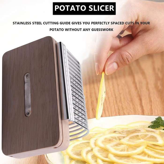 Hasselback Potato Slicer Potato Slicing Tool Fixed Tomato Onion Slicer Anti-Cutting Hand Stainless S