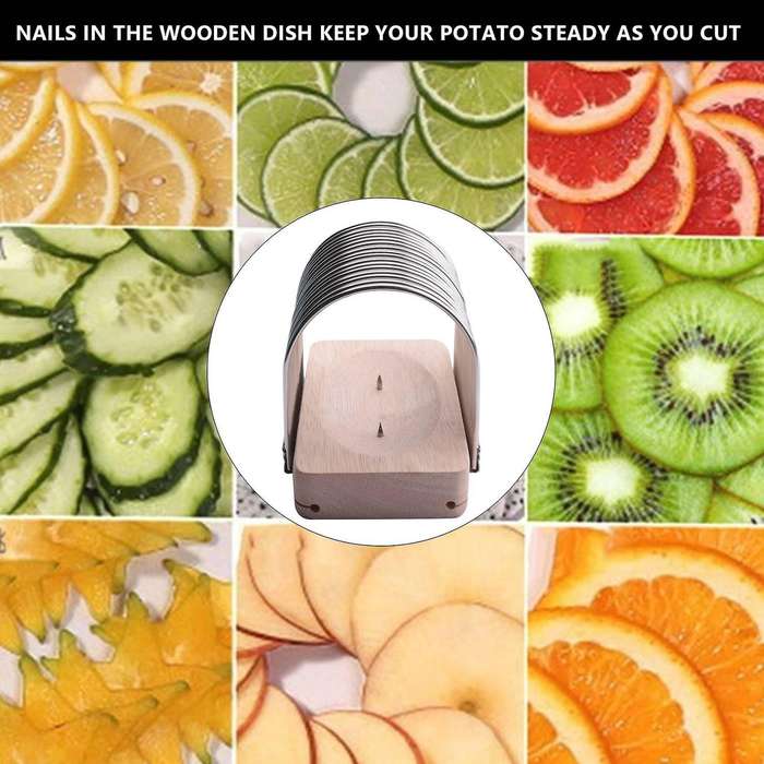 Hasselback Potato Slicer Potato Slicing Tool Fixed Tomato Onion Slicer Anti-Cutting Hand Stainless S