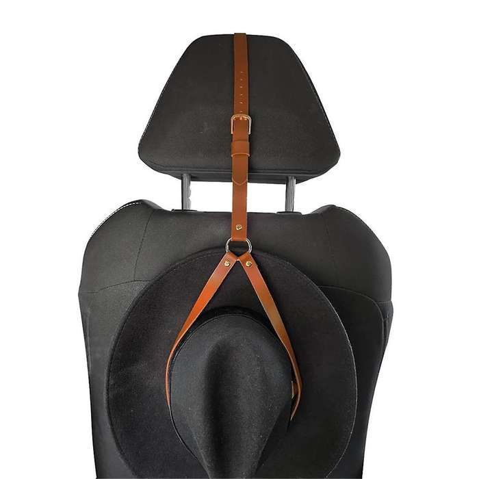 Hat Holder for Trucks - Keep Your Hats Protected on the Road with Our Handmade Leather Hat Rack. Han
