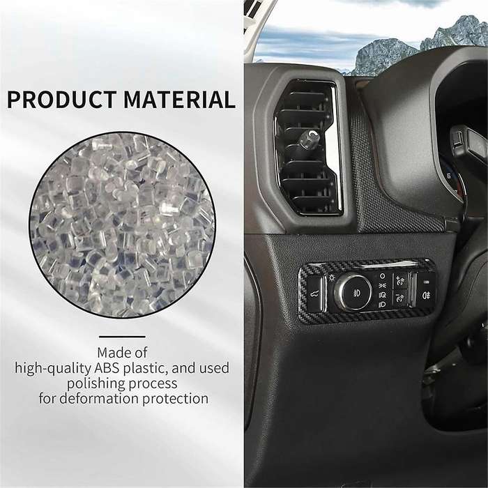 Headlight Switch Button Panel Cover Trim for 2024 Interior Accessories Carbon Fiber