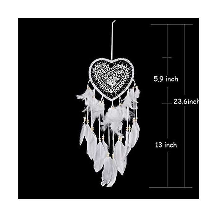 Heart Boho Dream Catcher, with Led Light Heart-shaped Dream Catcher Pendant Boho Style Decoration F