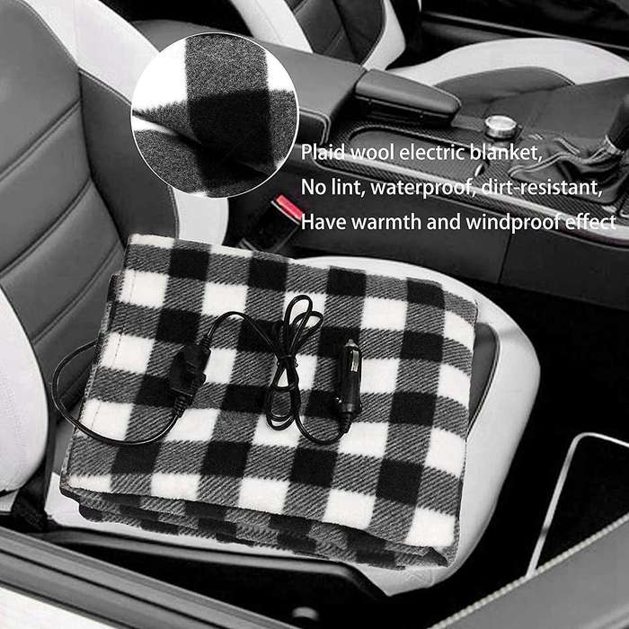 Heated Blanket Car Electric Blanket 12V Car Electric Blanket Grid Warm Autumn and Winter Car Electri