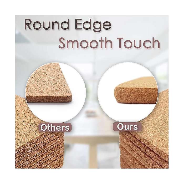 High Density Thick Square Cork Pad for Hot Dishes, 8 Inch Heat Resistant Multifunction Cork Coaster