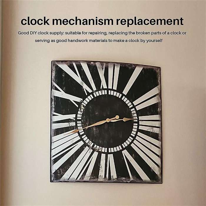 High Long Shaft Clock Movement Mechanism with 12 Inch Long Spade Hands (gold)