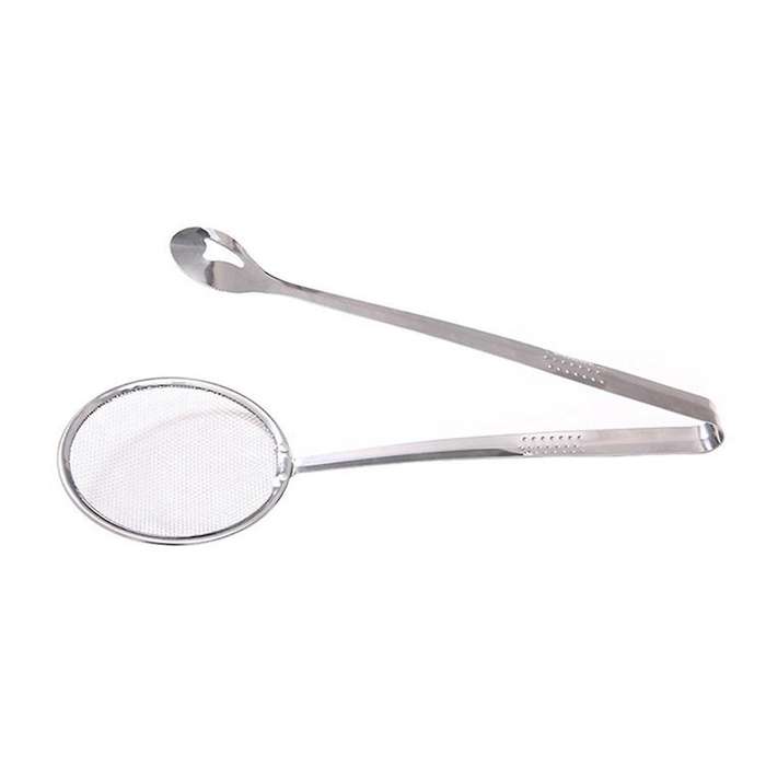 High Temperature Resistant Stainless Steel Frying Tongs, Food Fishing Spoon, Draining Food Tongs, Fr