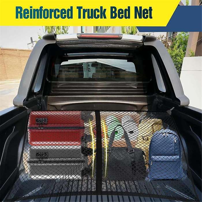 Highly Elastic Cargo Net for Pickup Truck Bed, Truck Bed Cargo Net Mesh, 4x4ft Stretches to 8x8ft Tr