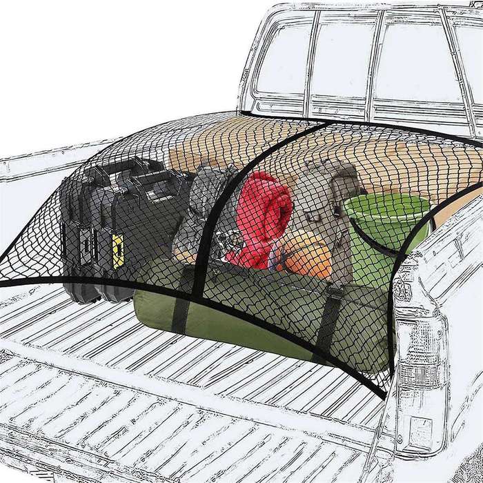 Highly Elastic Cargo Net for Pickup Truck Bed, Truck Bed Cargo Net Mesh, 4x4ft Stretches to 8x8ft Tr