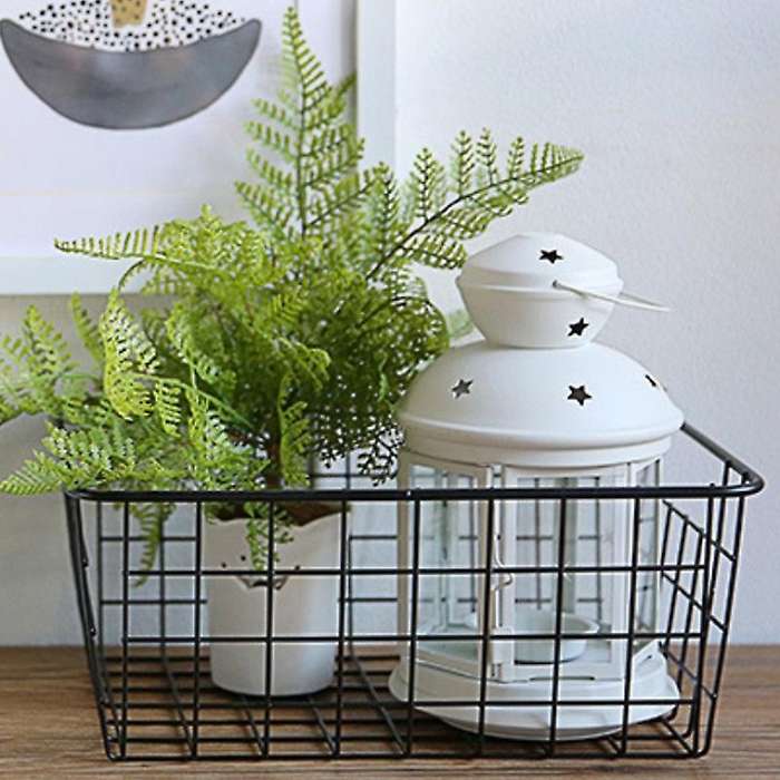 Hollow Iron Wired Basket, Storage Baskets Metal Basket without Interlining Bathroom Kitchen Organize