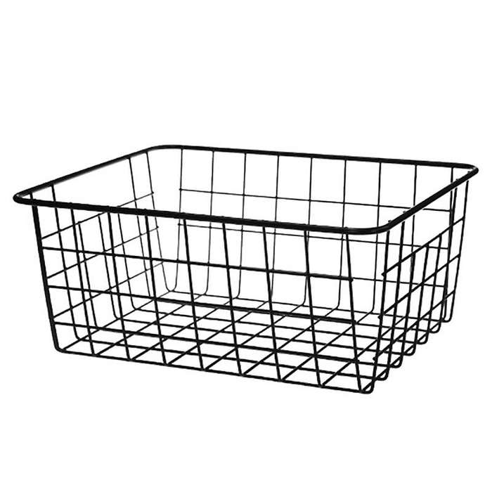Hollow Iron Wired Basket, Storage Baskets Metal Basket without Interlining Bathroom Kitchen Organize