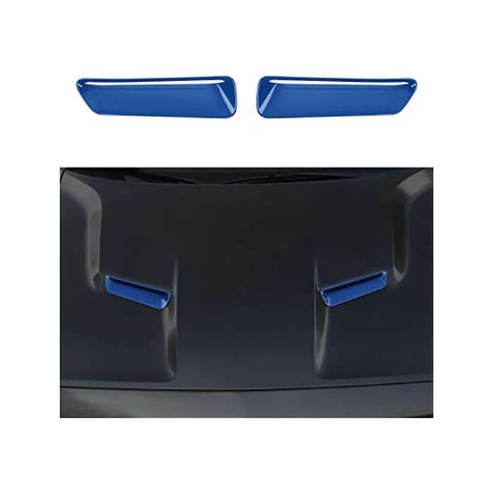 Hood Air Conditioner Air Outlet Trim Exterior Accessories for 2015-2022 Abs 2pcs Blue
