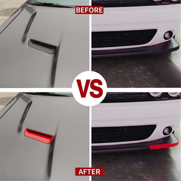 Hood Air Outlet Front Bumper Lip Splitter Protector Cover Trim for 2015-2024 Accessories,C