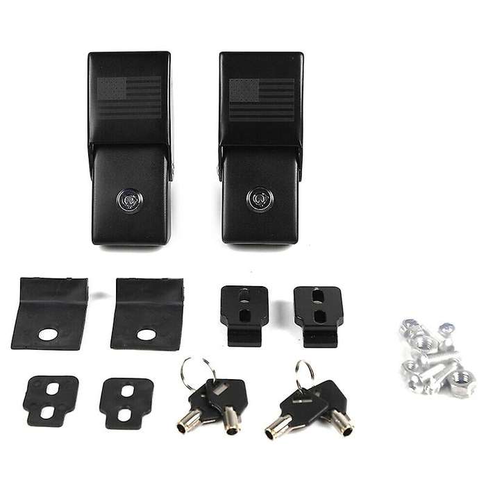Hood Latches Locking Hood Catch Kit for Wrangler JK 2007-2017 JL JLU 2018-2021 JT 2020, Flag
