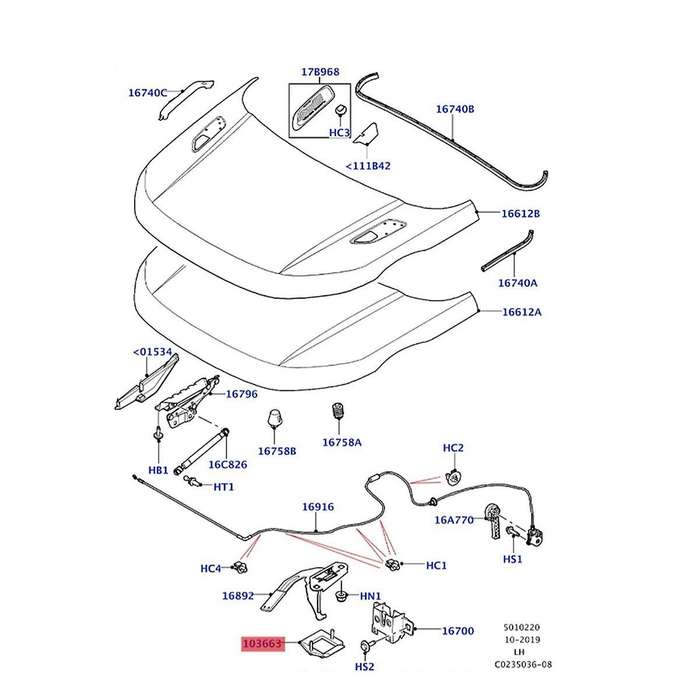 Hood Lock Holder Cover Guide Hook LR056535 for Range Evoque Sport for XF LR075617 LR027407 LR054326