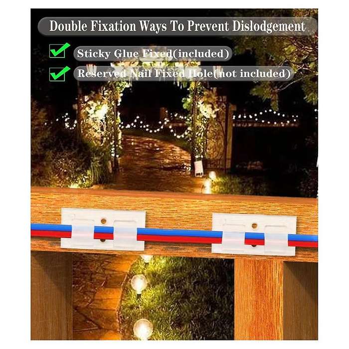 Hooks for Outdoor String Lights Clips, 30Pcs Clear Light Clips Heavy Duty Light Hooks for Indoor Out